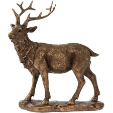 Lovely Large Bronzed Highland Stag Figurine Ornament , Gift ,New In Box