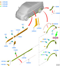 FORD TRANSIT CUSTOM MK1 Rear Right Wheel Arch Rear Deflector 2160116 NEW GENUINE