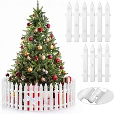 10PCS Christmas Tree Fence White Plastic Fence Christmas Tree Decorative 