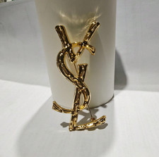Gold YSL Pin Brooch Men's And Women's Blazer Insert Jewelry Fashion Top Notch