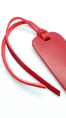 Leather bookmark smooth berry