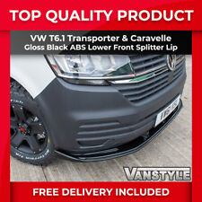 FITS VW TRANSPORTER T6.1 LOWER FRONT ABS GLOSS BLACK SPLITTER SPOILER BUMPER LIP