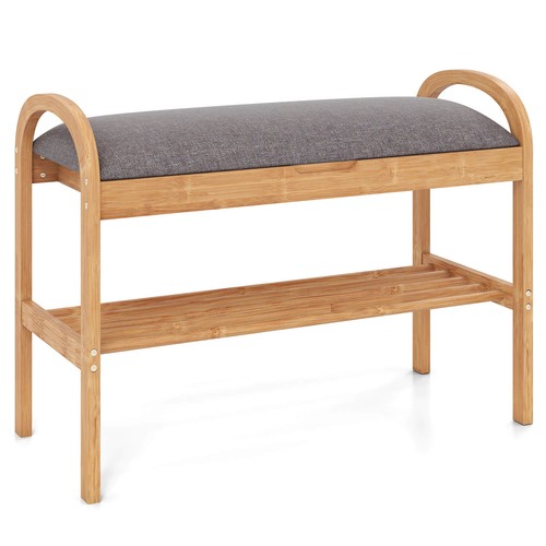 Bamboo entryway shoe - entryway, bench