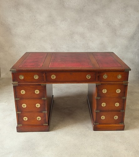 Vintage red leather top - vintage, desk