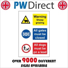 SIGN WARNING SHEEP GRAZING GATES CLOSED DOGS ON LEADS MU396 LIVESTOCK SAFETY