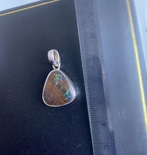Sterling Silver Australian Boulder Opal Crystal Pendant 