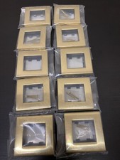 Box Of 10 Pieces. Module Polished Brass Plate And Frame QEDPBP452M. Box Of 10