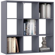 HOMCOM 9 Cube Storage Unit Cabinet Bookcase Display Shelves, Grey