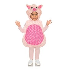 Pink Pot Belly Pig Plush Baby Costume With Hood