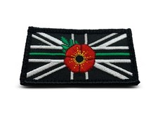 Ambulance Poppy Green Line Union Jack Flower Embroidered Official VELCRO® patch