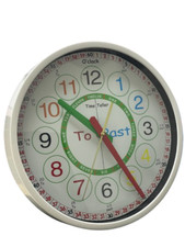 Teaching Clock Educational Timepiece Multicoloured 'Learn To Tell The Time' 30CM