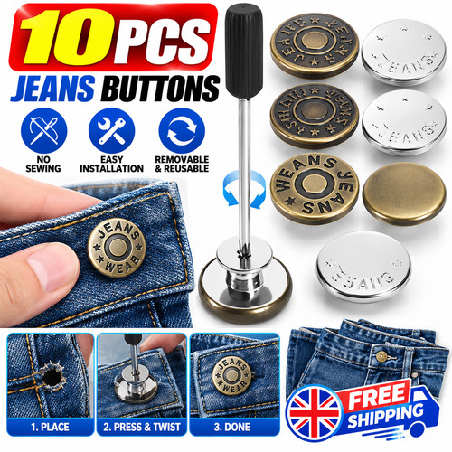 Metal jeans buttons - metal,