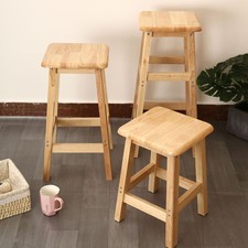 70CM High Wooden Square Stool Bar Stool Pub Chair Home Kitchen Breakfast Seat