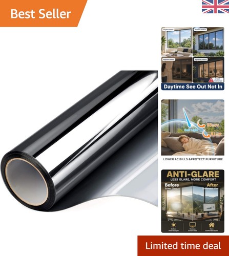Black silver reflective window - black,