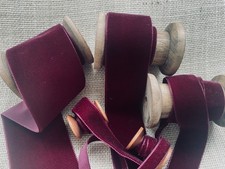 BURGUNDY Velvet Ribbon By Berisfords  Choice of Widths and  Lengths