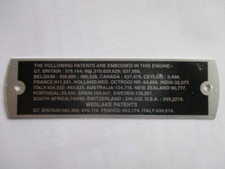 Nameplate sign Weslake Ford Austin healey Triumph MG engine British patents