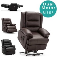 LOXLEY DUAL MOTOR ELECTRIC RISER RECLINER BONDED LEATHER MOBILITY LIFT CHAIR