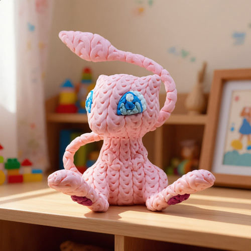 Mew figure knitted effect - mew,