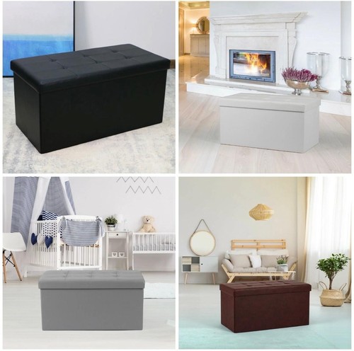 Leather ottoman storage - 1,