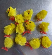 12x Yellow Fluffy Easter Chick
