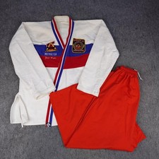 Vintage Martial Arts Gi Jacket Pants Size 7 Ernie Reyes Jr Patch Karate Uniform