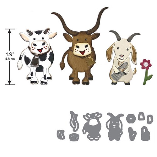 Cow and goat metal - cow,