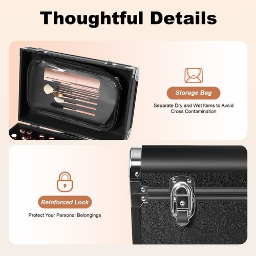 Rolling makeup train case - train,