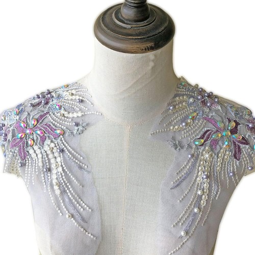 White beautifully beaded - , lace