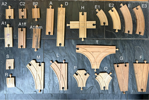 Brio wooden train track pieces