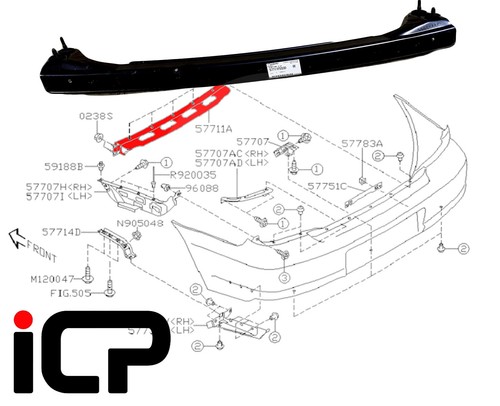 Rear bumper upper - upper, support