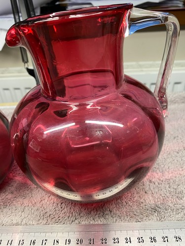 Vintage cranberry glass - glass, water
