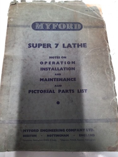 Myford super lathe - myford, 7