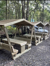 Heavy Duty Wooden Picnic Bench Shelter - 8/10 Seater - Brand New -Bulk Available