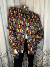 Vintage Maggy London 100% Silk Blouse 80’s-90's Tassel Design Excellent Cond. 14