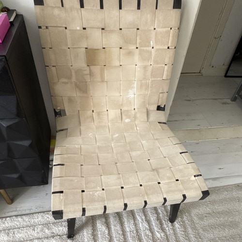Woven accent chair - woven, beige