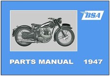 BSA Parts Manual All Models for 1947 C10 C11 B31 B32 B33 B34 M20 M21 A7 Catalog