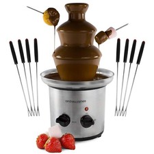 Chocolate Fountain Machine Fondue Electric 3 Tier 8x Fondue Forks Andrew James