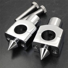 Shorty round 1" Handlebar Riser Aluminum For Honda Suzuki Yamaha Kawasaki Chrome