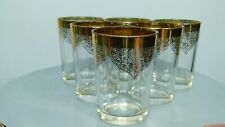 Gold Rimmed drinking Glasses Moroccan tea shanghai Set of 6 Free Del