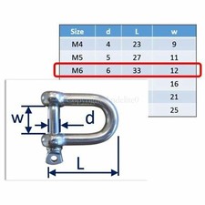 Dee and Bow Shackles 5mm 6mm 8mm 10mm 12mm D Shackle Galved Steel & Zinc Plated