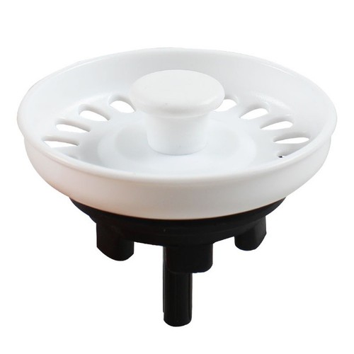 White 74mm sink drain stopper - sink,