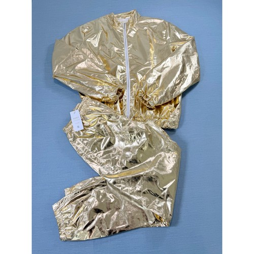 Gold metallic tracksuit set - metallic,