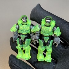 2pcs/Lot Mega Bloks Construx Halo Translucent Green Spartan MarkII Figures Toys 
