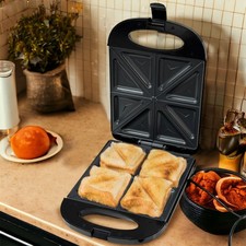 1200W Sandwich Toaster 4 Slice Deep Fill Toastie Maker w/ Non-Stick Plates 1PC