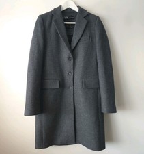 Zara Manteco Grey Coat Wool