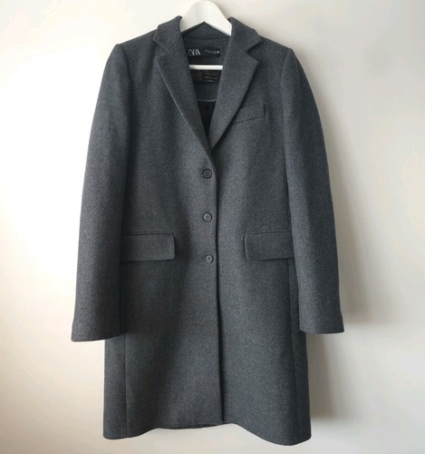 Zara manteco grey coat wool - zara,