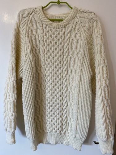 Unisex handmade knitted aran - knitted,