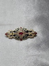 Vintage Fish And Crown Enamel Brooch Pin