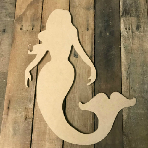Wooden mermaid cutout wood - cutout,,