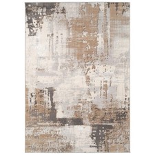 Gold Beige Area Rug | Soft Pile Modern Abstract Contemporary Entrance Mat Carpet